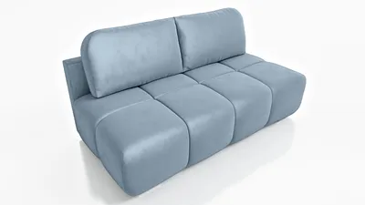Image de Bleu Canapé-lit Emma 195 cm - Petit canapé convertible avec fonction lit et coffre, velours