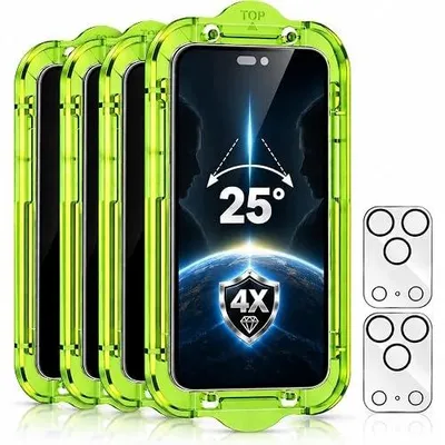 Zdjęcie produktu dla Szkło hartowane prywatność 25 iphone 18 pro max ekran aparat 4+2 szt.