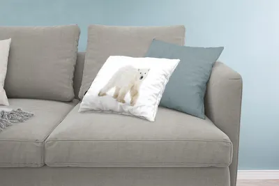 Produktbild von MuchoWow® Zierkissen Sofakissen Wohnzimmer Dekokissen 60x40 cm Eisbär - Schnee - Weiß - Kopfkissen - Polster mit Foto