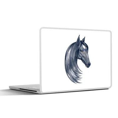 Produktbild von MuchoWow® Laptop Aufkleber Sticker Cover Pferd - Aquarell - Kariert - Mädchen - Kinder - Mädchen 30x21 cm - Sticker für Laptop - Selbstklebend