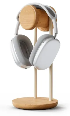 Immagine prodotto di Supporto per cuffie - Legno massello e metallo - 12,9 cm - Rovere