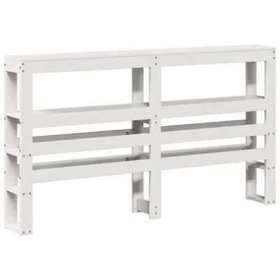 Produktbild von Kopfteil mit Ablagen Weiß 135 cm Massivholz Kiefer