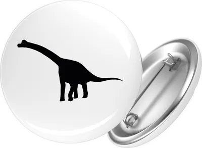 Produktbild von Huuraa Button Brachiosaurus Dinosaurier 59mm rund mit Sicherheitsnadel Ansteckbutton Geschenkidee