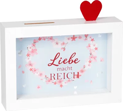 Produktbild von Bilderrahmen-Spardose "Liebe ..." (Just married)
