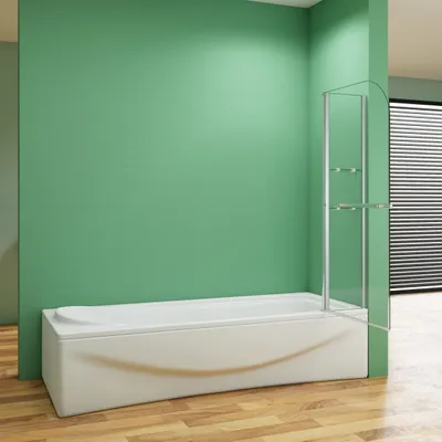 Produktbild von 130x80x140cm Badewannen 3 tlg. Faltwand Aufsatz 180° Duschwand Duschabtrennung