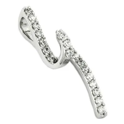 Produktbild von Anhänger 32x9mm mit Zirkonias glänzend rhodiniert Silber 925 silber 32x9mm