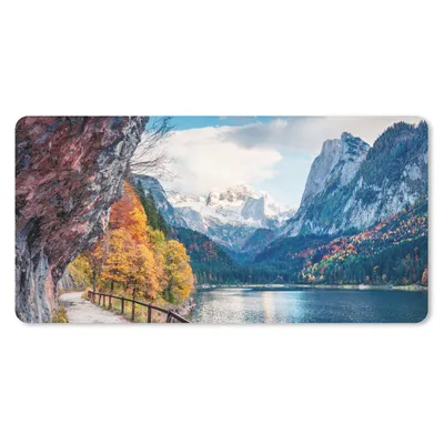 Produktbild von MuchoWow® Mauspad Mousepad Berge - See - Weg - Natur - Wasser 60x30 cm - Mousepads - Maus Mat - Pad - Mausunterlage - Nachhaltig
