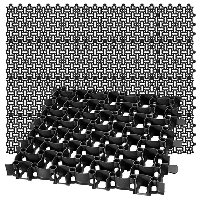 Image de Dalle de pelouse paddock - 50 x 50 cm - Noir - Lot de 20 - 5 m²
