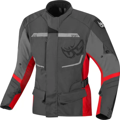 Obrázok produktu pre Textilná nepremokavá bunda na motorku Berik Tourer, šedá/červená, 52