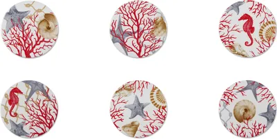 Produktbild von Excelsa Set mit 6 Untersetzern Coral Keramik 10,5x1x10,5 cm Bunt