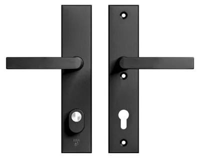 Produktbild von AXA Sicherheits Türbeschläge set - Edge Plus Blok - Türklinken mit Langschild - PC92 mit Kernziehschutz - Zwart