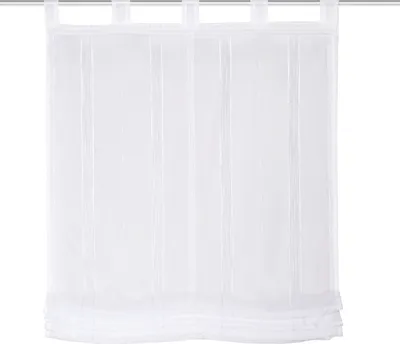 Produktbild von Raffrollo mit Schlaufen weiß Effektvoile Effektstreifen BxH 120x140cm