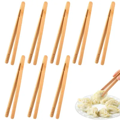 Produktbild von 8 Holzzangen für Grill und Küche, 18 cm