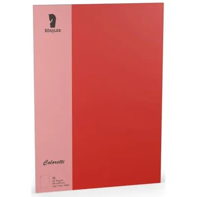 Produktbild von Rössler Papier 220726526 Coloretti Briefbogen - A4, 165g, 10 Blatt, mohn