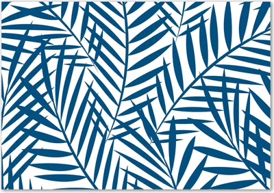 Produktbild von Tulup® Leinwandbild - 100x70 cm - Wandkunst - Drucke auf Leinwand - Leinwanddruck  - Blumen & Pflanzen - Blau - Blätter der Palme