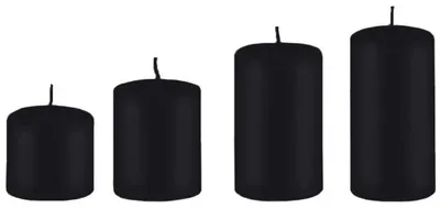 Produktbild von 4er Kerzen Adventset abgestuft Schwarz Ø 6 cm (H 6, 8, 10 u. 12 cm)