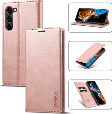 Produktbild von Galaxy S23 Hülle, Standfunktion Kartenfach Wallet Leder Schutzhülle für Samsung Galaxy S23 Pink