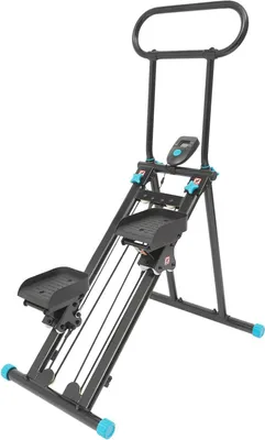 Immagine prodotto di Tapis roulant per scale - Attrezzo per allenamento cardio che simula la salita delle scale / stepper - Pieghevole - Display LCD - Manubrio regolabile - Allenamento cardio per glutei e fianchi