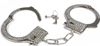 Produktbild von Handschellen Strass mit Schlüssel, silber
