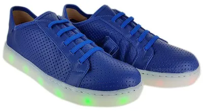Produktbild von BIBI LOU Kinder Halbschuhe blau Leder leuchtende LEDs 39