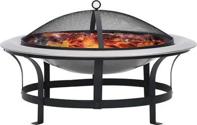 Obrázok produktu pre vidaXL Záhradná miska na oheň s grilom z nehrdzavejúcej ocele 76 cm