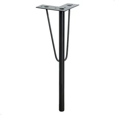 Produktbild von WAGNER Möbelbein DESIGN HAIRPIN Retro - 12 x 12 x 40 cm, Stahl, schwarz, Bein schräg & Anschraubplatte - 12844001