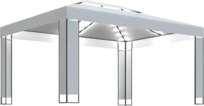 Produktbild von vidaXL Pavillon mit LED-Lichterkette Weiß 3x4 m
