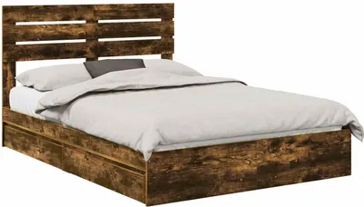Obrázok produktu pre Úložná posteľ Dymová dub 160 x 200 cm Kompozitné drevo