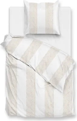 Produktbild von Zo! Home Mako-Satin Bettwäsche 155x220 Tratti di Satinado Forest Sand Streifen