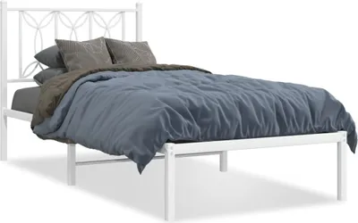Produktbild von Maison Exclusive - Bettgestell mit Kopfteil Metall Weiß 90x200 cm