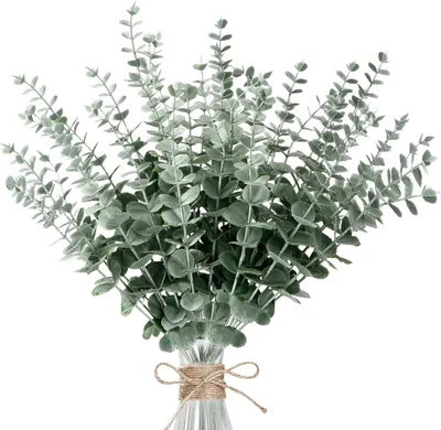 Produktbild von Kunstpflanzen Eukalyptus 30 Stück, 35 cm, Kunstblätter für Blumenarrangements, Hochwertige Deko, für Zuhause