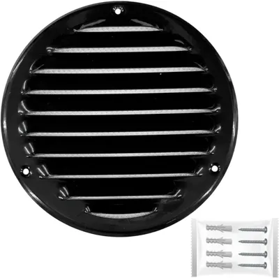 Imagen del producto de Rejilla de ventilación redonda, de 125 mm de diámetro, color , con protección contra insectos, para garaje