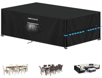 Productafbeelding van Afdekhoes voor tuinmeubels, 270x100x90 cm, waterdicht, weerbestendig, 420D Oxford, zwart