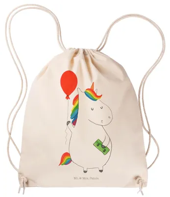Produktbild von Mr. & Mrs. Panda zuziehbeutel Einhorn Luftballon - Transparent - Geschenk, zugbeutel, Einhörner, Stoffbeutel, Unicorn, festival tasche, Geld, gymnastiktasche, Freundin