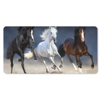 Produktbild von MuchoWow® Mauspad Mousepad Pferde - Tiere - Sand 60x30 cm - Mousepads - Maus Mat - Pad - Mausunterlage - Nachhaltig