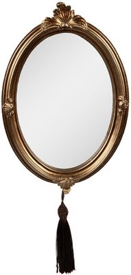Clayre & Eef Spiegel 16x2x23 cm Goldfarbig Kunststoff Glas Oval