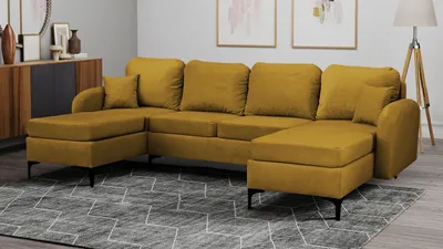 Obrázok produktu pre Sedačka do U na každodenné spanie ZAPHIRA - horčicová