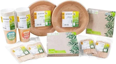 Produktbild von Famanu -Wegwerfsatz mit Geschirr und Besteck - 210-teilig