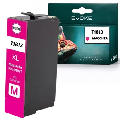 Produktbild von Evoke-Patronen, kompatibel mit dem Epson-Drucker T1813 C13T18134012, Magenta, 15 ml, kompatibel mit XP102, XP205, XP215, XP225, XP405, XP415, XP425