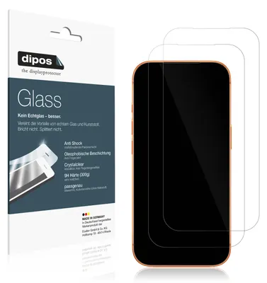 Produktbild von 2x Schutzfolie für Apple iPhone 17 Pro - Anti-Shock 9H Folie dipos Glass Kunststoffglas