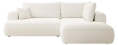 Produktbild von Selsey Ovo – Ecksofa mit Schlaffunktion, Ottomane rechts, Bouclé Creme
