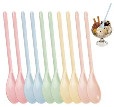 10 Melamin-Eierlöffel, 18,4 cm, bunt, bruchsicher