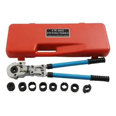 Image de Pince à sertir hydraulique réglable, force maximale de 6 tonnes, conception efficace du cliquet, polyvalente pour les raccords de tuyaux