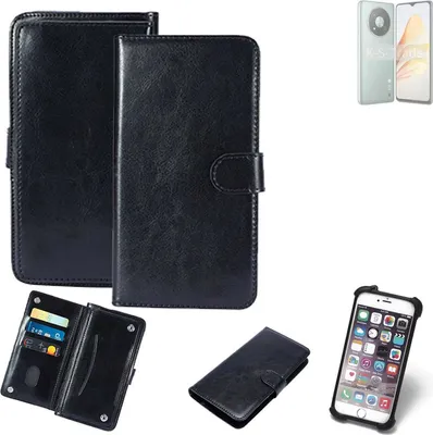 Produktbild von K-S-Trade 360° Hülle kompatibel mit ZTE XiaoXian 50 schwarz Kunstleder Case BookCase WalletCase Kunstlederederhülle Handyhülle, Rundumschutz