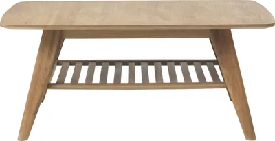 Produktbild von Couchtisch "RHO" aus Eiche Furniert Natur Lackiert in Eiche Furniert Natur Lackiert. Abmessungen (B/H/T) 110x45x70 cm