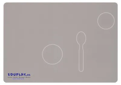 Produktbild von EDUPLAY 110393 Platzset für Kinder Müsli Rechtshänder, 34 x 24 cm, grau