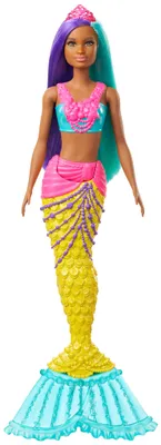 Produktbild von Barbie Dreamtopia Meerjungfrau Puppe (türkis- und lilafarbenes Haar), Anziehpuppe