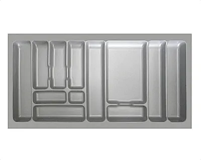 Immagine prodotto di Vassoio portaposate-1, grigio 100 cm (L 900-940 x P 440-490 mm) con 12 scomparti / vassoio portaposate / cassetta portaposate