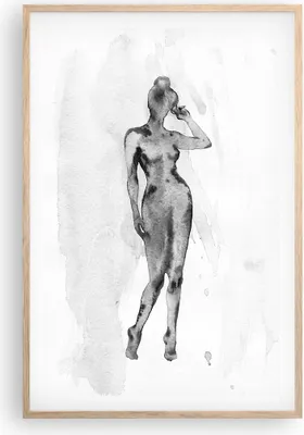 Produktbild von Gerahmtes Poster - Rahmen in heller Eiche - Nacktheit Frau Körper - 61x91,5 cm - Wand Bild - Wanddeko - Wandbilder - Kunstposter - Wandposter - Bilderrahmen - Bilder - Kunstdruck - P2NPA61x91-5075