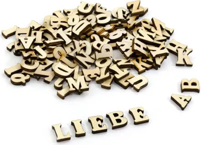 Produktbild von Oblique Unique ABC Holz Buchstaben Spielzeug Alphabet Deko ca. 100 Teile - natur